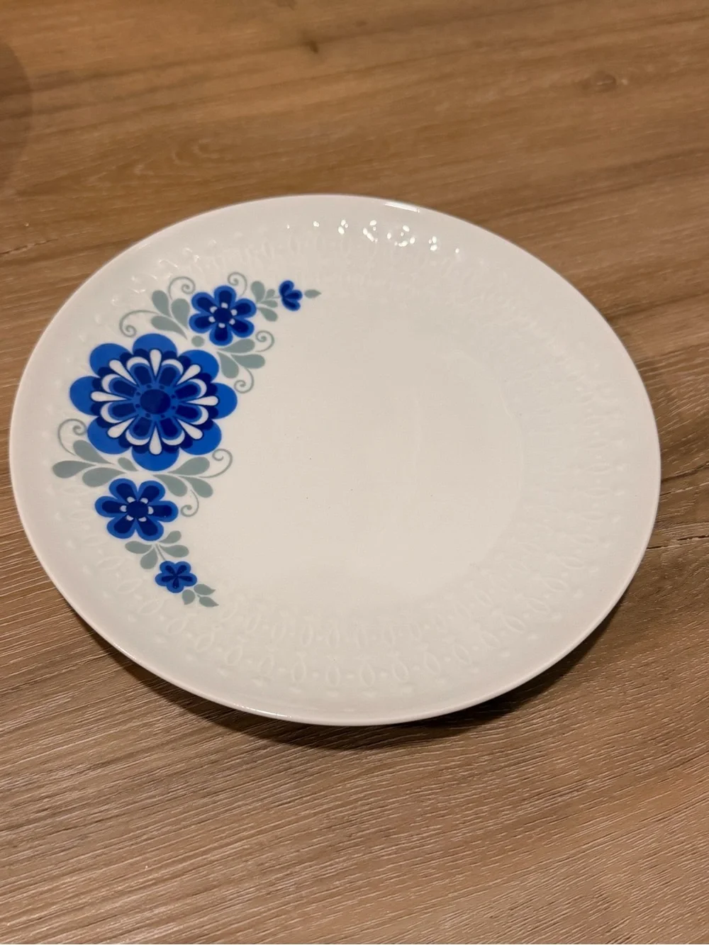 Mitterteich mid century Salad Plates with Blue Floral Accent - Set of 6